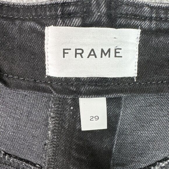 Frame The Zip Up Jean Women Size 29 Lunar Black Crop Stretch High Rise NWT - Picture 11 of 14